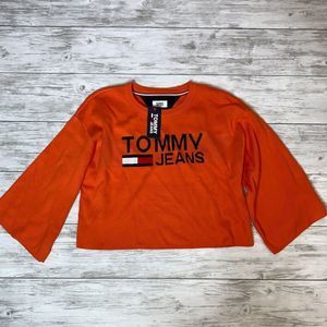 Tommy Jeans Orange Cropped Shirt, M NWT